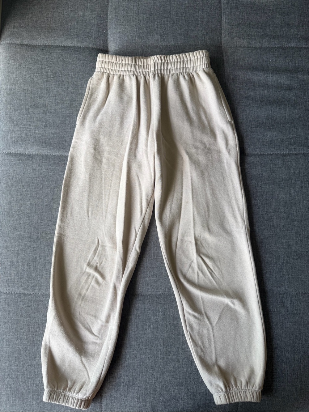 Garage Cream Track Joggers with Elastic Waist
